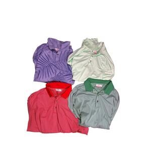 Lot of 4 Grand Slam Golf Performance Polo Shirts Men 2XL Striped Athletic Bundle